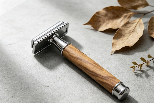 Olive Wood Double-Edge Safety Razor