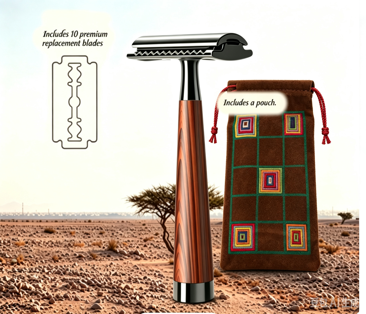 Premium Wood-Effect Zinc Alloy Double-Edge Safety Razor