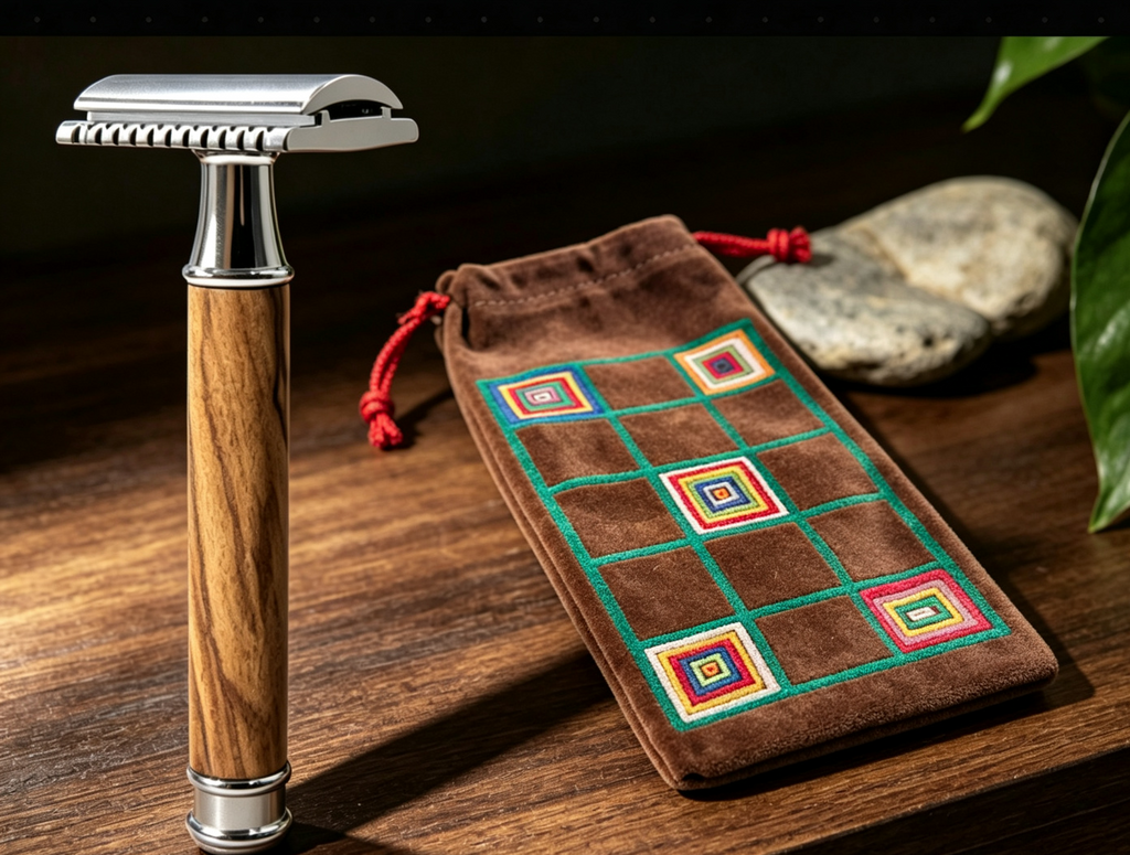Olive Wood Double-Edge Safety Razor