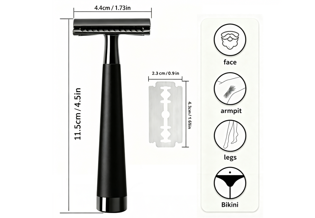 Premium Black Zinc Alloy Double-Edge Safety Razor