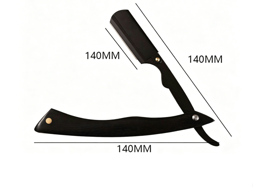 Premium Ebony Wood Shavette Stainless Steel Barber Razor