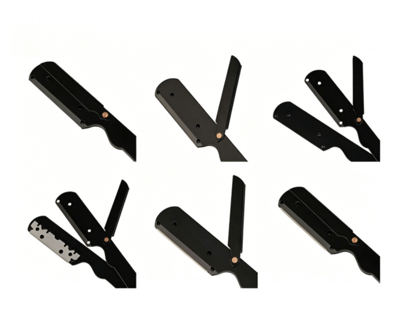 Premium Ebony Wood Shavette Stainless Steel Barber Razor